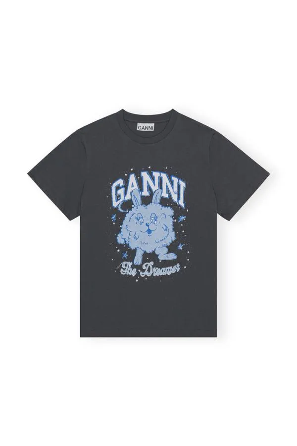 Clothing GANNI TShirts Relaxed Dream Bunny Tshirt Volcanic Ash Clothing GANNI TShirts Relaxed Dream Bunny Tshirt Volcanic Ash