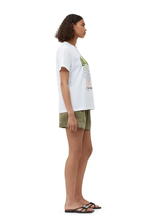 Clothing GANNI TShirts Relaxed Multi Flower Tshirt Bright White