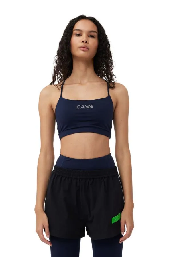 Clothing GANNI Tops Active Strap Top Sky Captain