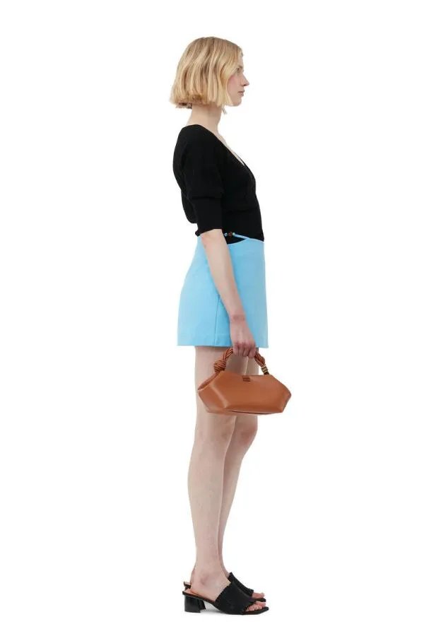 Clothing GANNI Tops Merino Lace Oneck Black