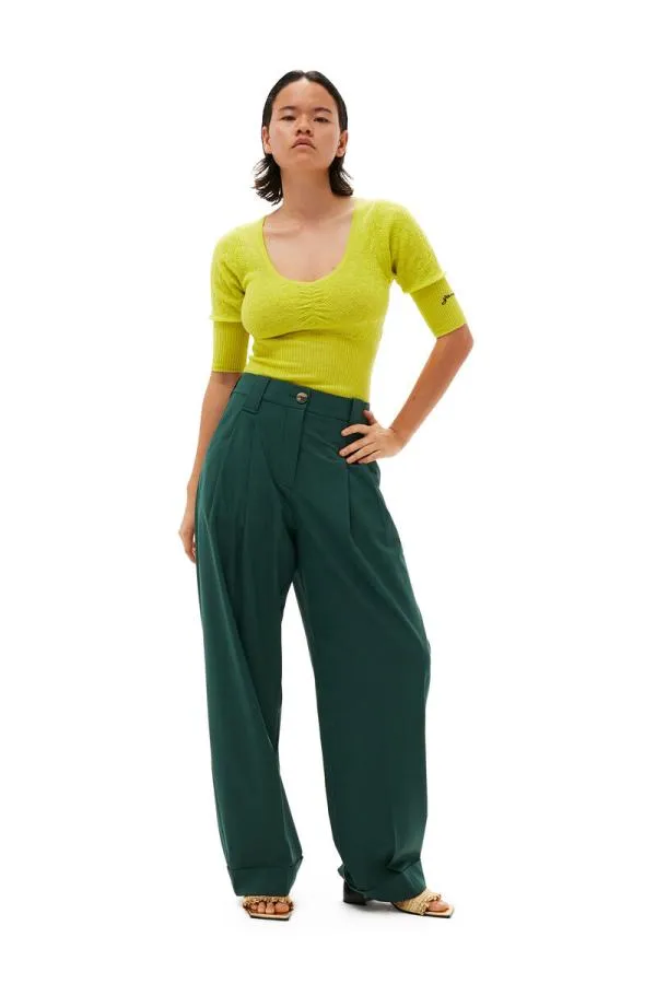 Clothing GANNI Tops Merino Lace Oneck Blouse Tender Shoots Clothing GANNI Tops Merino Lace Oneck Blouse Tender Shoots