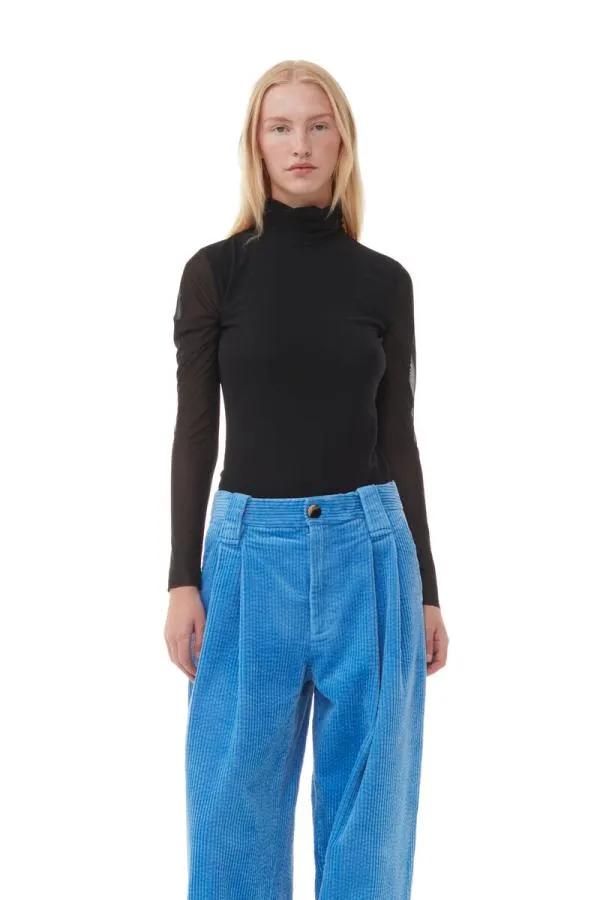 Clothing GANNI Trousers Blue Corduroy Loose Pleat Trousers Silver Lake Blue Clothing GANNI Trousers Blue Corduroy Loose Pleat Trousers Silver Lake Blue