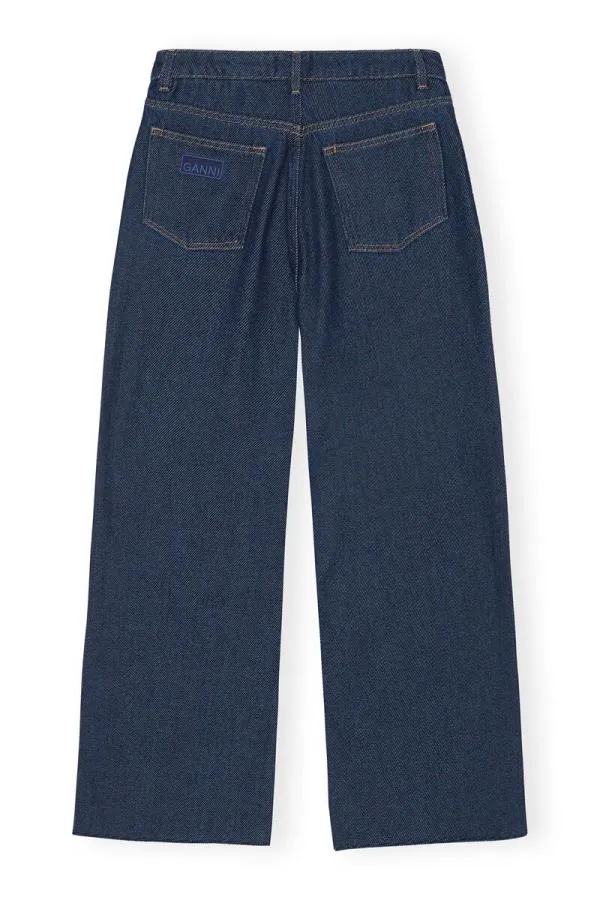 Clothing GANNI Trousers Heavy Denim Wide Drawstring Jeans Rinse Clothing GANNI Trousers Heavy Denim Wide Drawstring Jeans Rinse