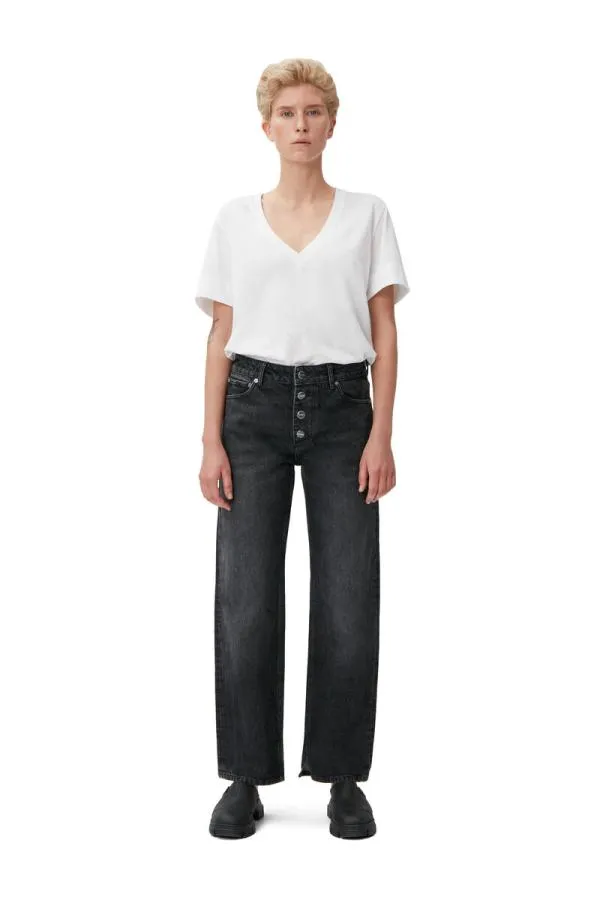 Clothing GANNI Trousers Lovy Jeans Blackwhite Vintage