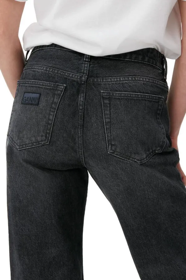 Clothing GANNI Trousers Lovy Jeans Blackwhite Vintage