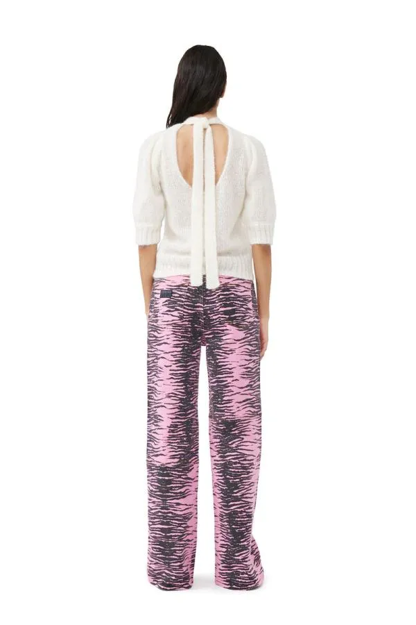 Clothing GANNI Trousers ReCut Overdyed Magny Jeans Cyclamen