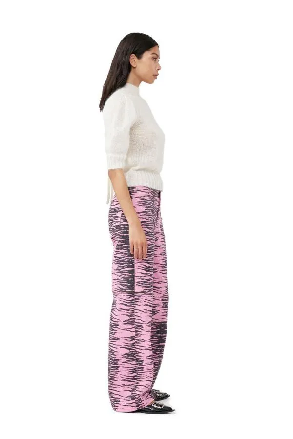 Clothing GANNI Trousers ReCut Overdyed Magny Jeans Cyclamen