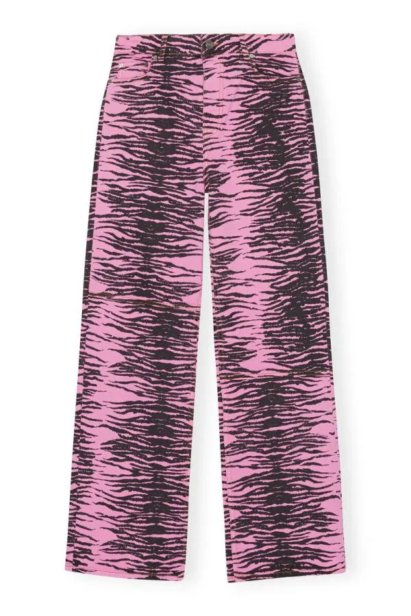 Clothing GANNI Trousers ReCut Overdyed Magny Jeans Cyclamen
