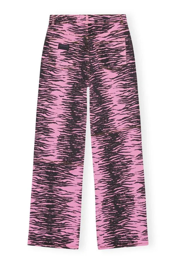 Clothing GANNI Trousers ReCut Overdyed Magny Jeans Cyclamen