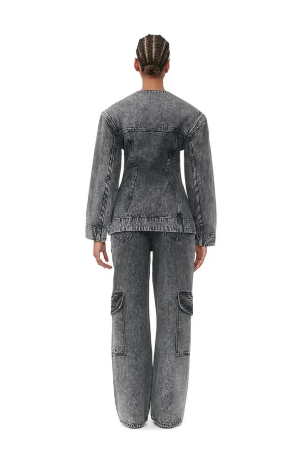 Clothing GANNI Trousers Snow Washed Denim Angi Jeans Black Washed