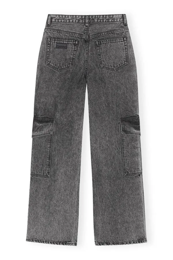 Clothing GANNI Trousers Snow Washed Denim Angi Jeans Black Washed