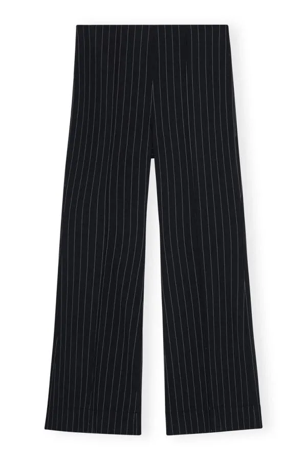 Clothing GANNI Trousers Striped Stretch Cropped Trousers Sky Captain Clothing GANNI Trousers Striped Stretch Cropped Trousers Sky Captain