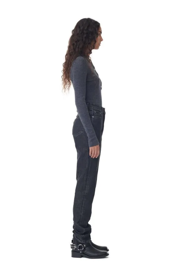 Clothing GANNI Trousers Swigy Jeans Blackwhite Stone