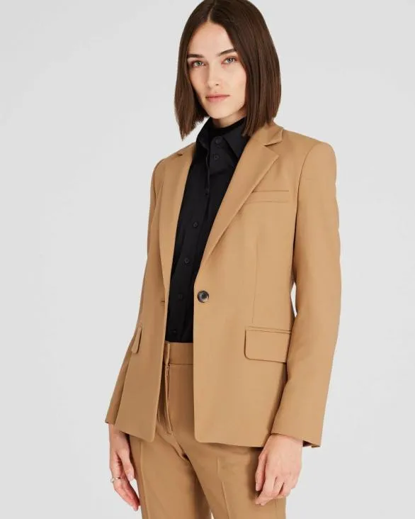 Club Monaco Blazers and Suiting Cutaway Borrem Blazer Warm Camel 8211 Women