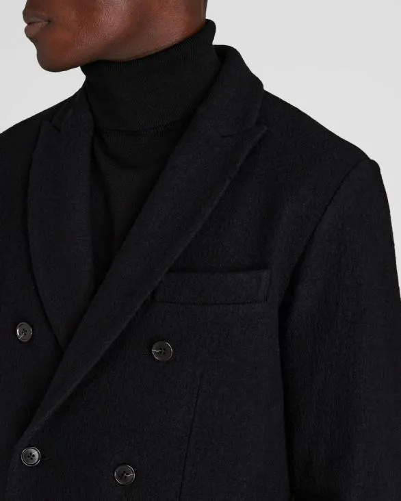 Club Monaco Blazers and Suiting DoubleBreasted Knit Wool Blazer Black 8211 Men