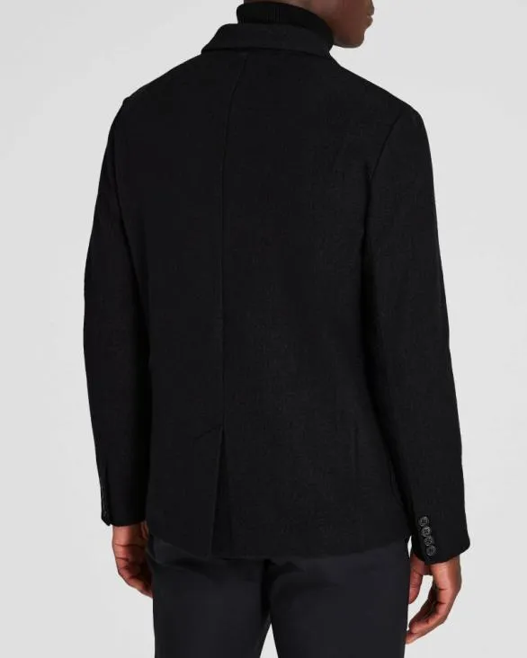 Club Monaco Blazers and Suiting DoubleBreasted Knit Wool Blazer Black 8211 Men