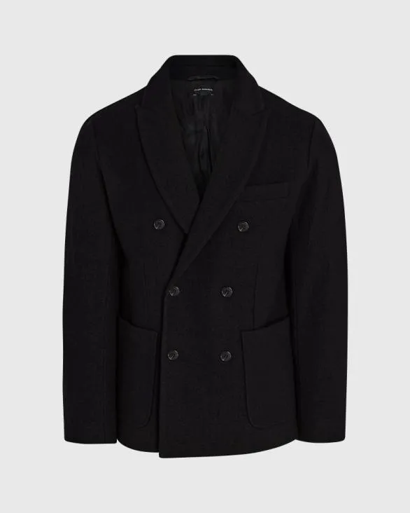 Club Monaco Blazers and Suiting DoubleBreasted Knit Wool Blazer Black 8211 Men