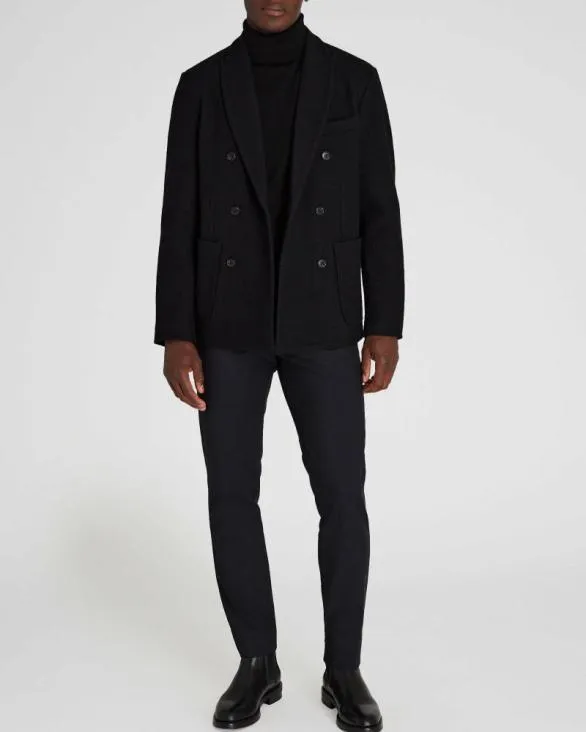 Club Monaco Blazers and Suiting DoubleBreasted Knit Wool Blazer Black 8211 Men