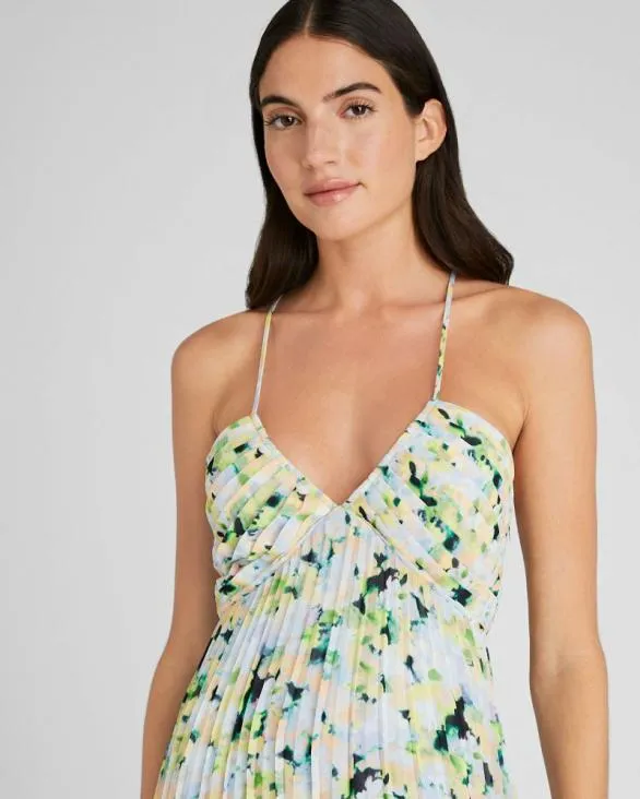 Club Monaco Dresses and Jumpsuits Floral Pleated Tie Back Maxi Dress Multi 8211 Women