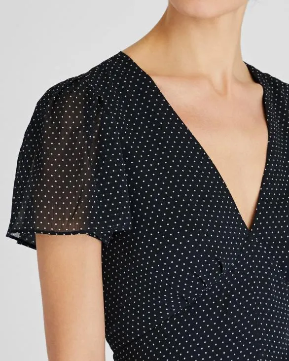 Club Monaco Dresses and Jumpsuits Flutter Sleeve Midi Dress Navy Base 8211 Women