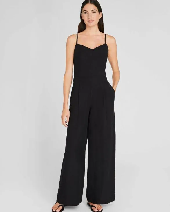 Club Monaco Dresses and Jumpsuits Linen Blend Jumpsuit Black 8211 Women