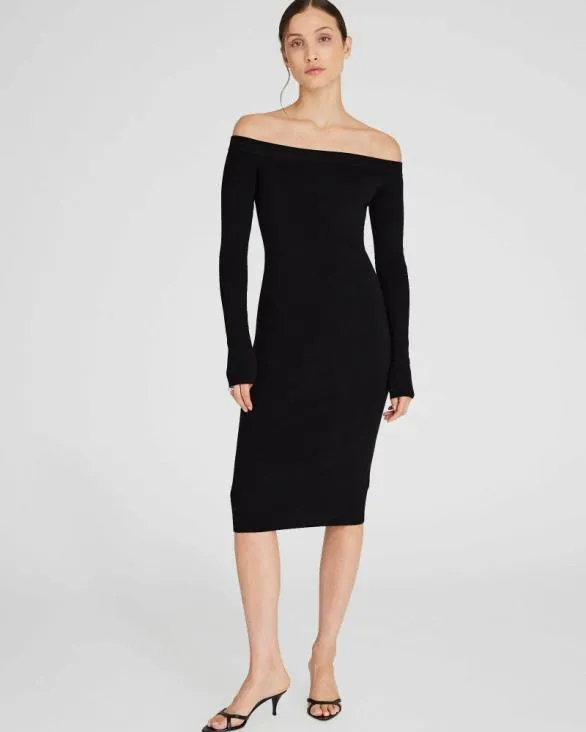 Club Monaco Dresses and Jumpsuits OffTheShoulder Sweater Dress Black 8211 Women