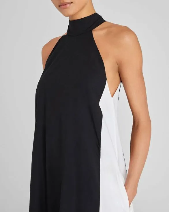 Club Monaco Dresses and Jumpsuits TwoTone Halter Maxi Dress Black 8211 Women