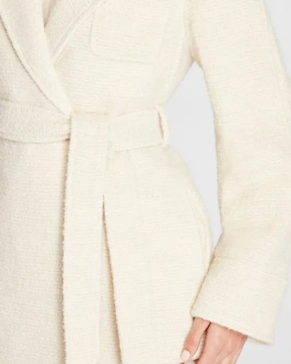 Club Monaco Jackets and Coats Boucl Belted Jacket Cream 8211 Women