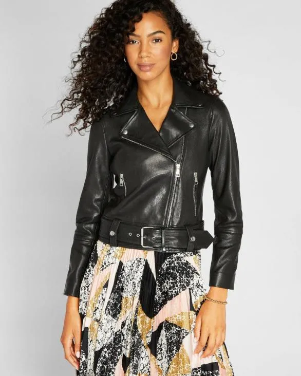 Club Monaco Jackets and Coats Leather Classic Moto Jacket Black 8211 Women