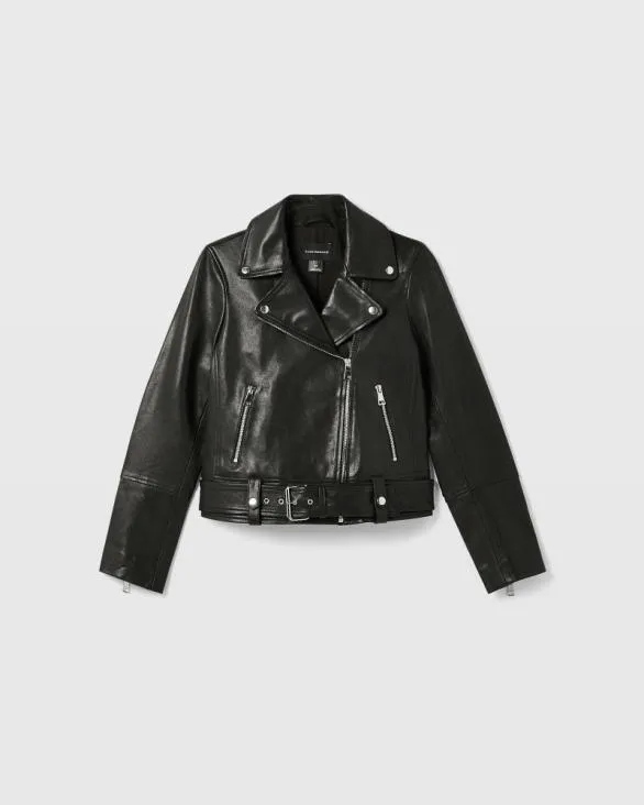 Club Monaco Jackets and Coats Leather Classic Moto Jacket Black 8211 Women