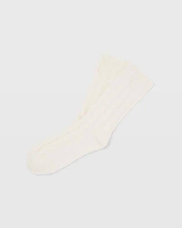 Club Monaco Loungewear CableKnit Cashmere Socks Off White 8211 Women