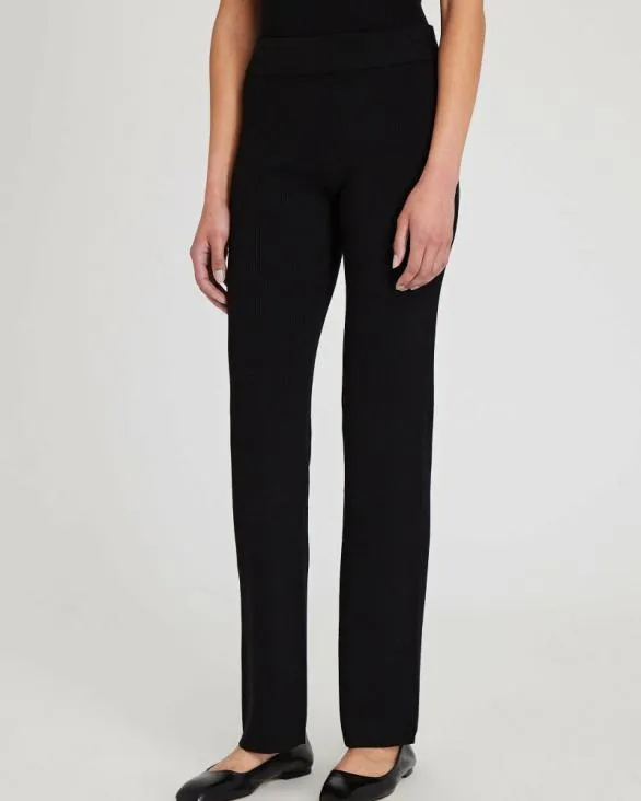 Club Monaco Loungewear Ribbed Sweater Pant Black 8211 Women