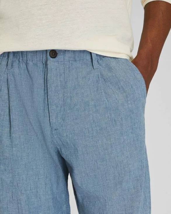 Club Monaco Pants Relaxed Tapered LinenBlend Pant Medium Blue 8211 Men