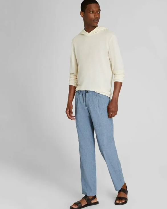 Club Monaco Pants Relaxed Tapered LinenBlend Pant Medium Blue 8211 Men
