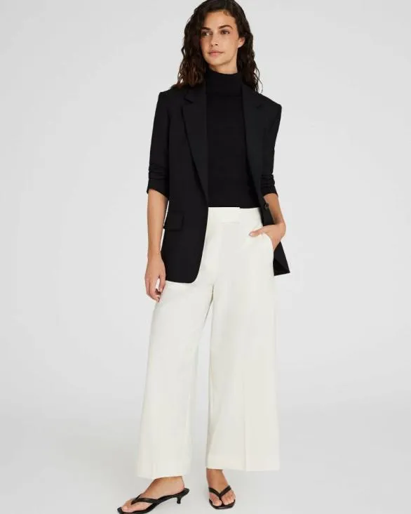 Club Monaco Pants WideLeg Borrem Pant Whiteblack 8211 Women
