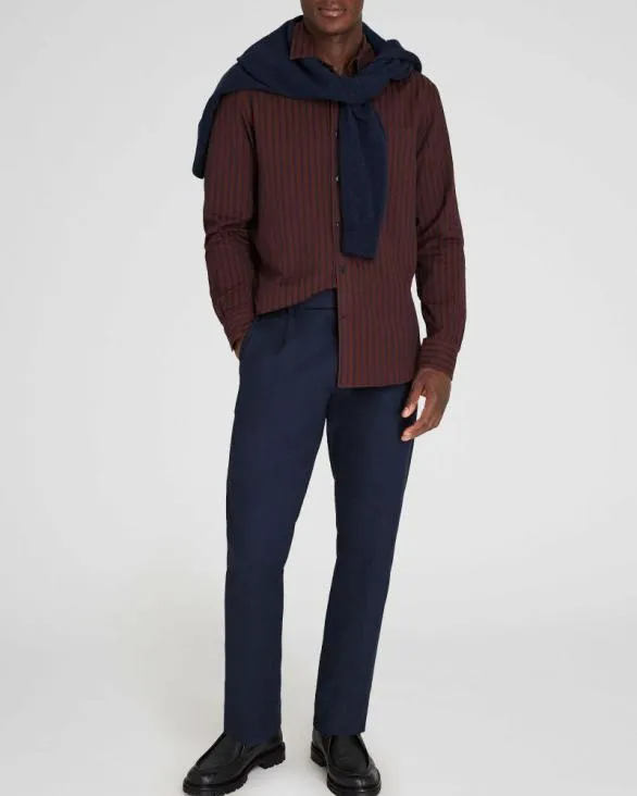 Club Monaco Shirts LongSleeve Textured Stripe Shirt Burgundy Mix 8211 Men