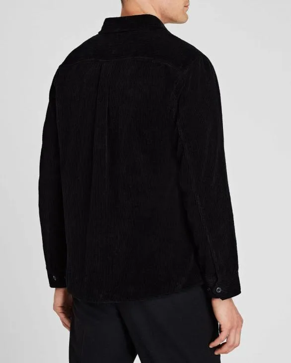 Club Monaco Shirts Wide Wale Corduroy Shirt Jacket Soot Black 8211 Men