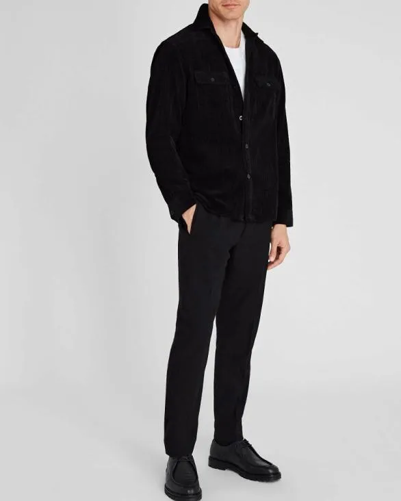 Club Monaco Shirts Wide Wale Corduroy Shirt Jacket Soot Black 8211 Men