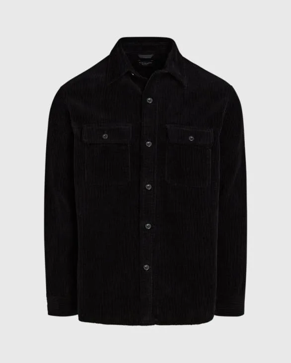 Club Monaco Shirts Wide Wale Corduroy Shirt Jacket Soot Black 8211 Men