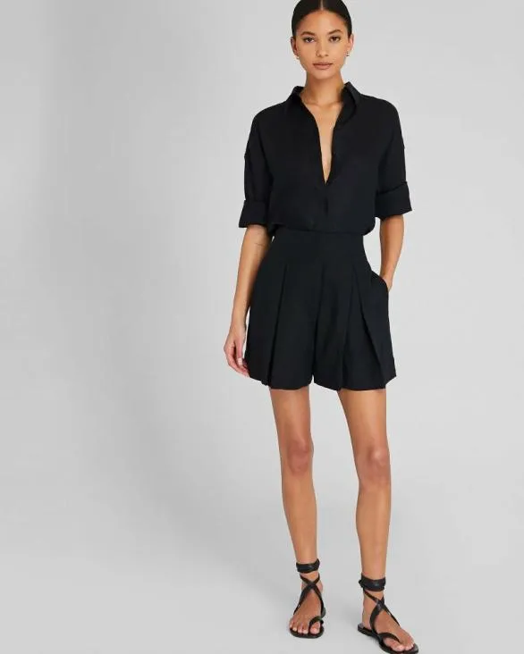 Club Monaco Shorts Pleated Midi Short Black 8211 Women