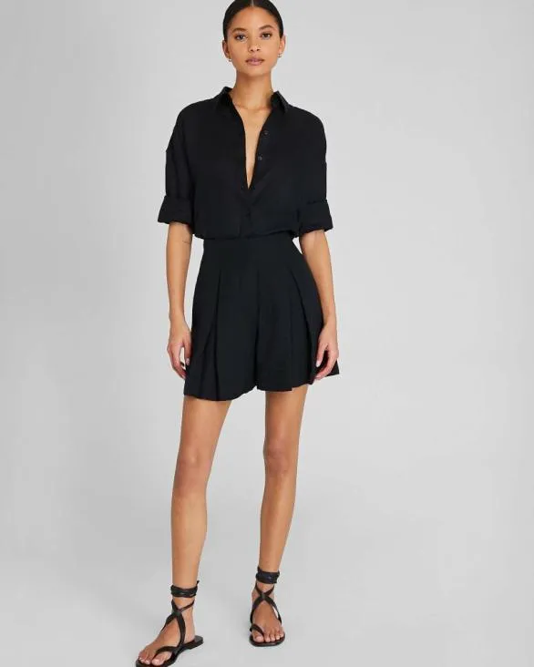 Club Monaco Shorts Pleated Midi Short Black 8211 Women