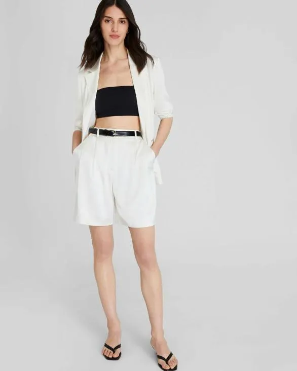 Club Monaco Shorts Silk Charmeuse Pleated Short Off White 8211 Women