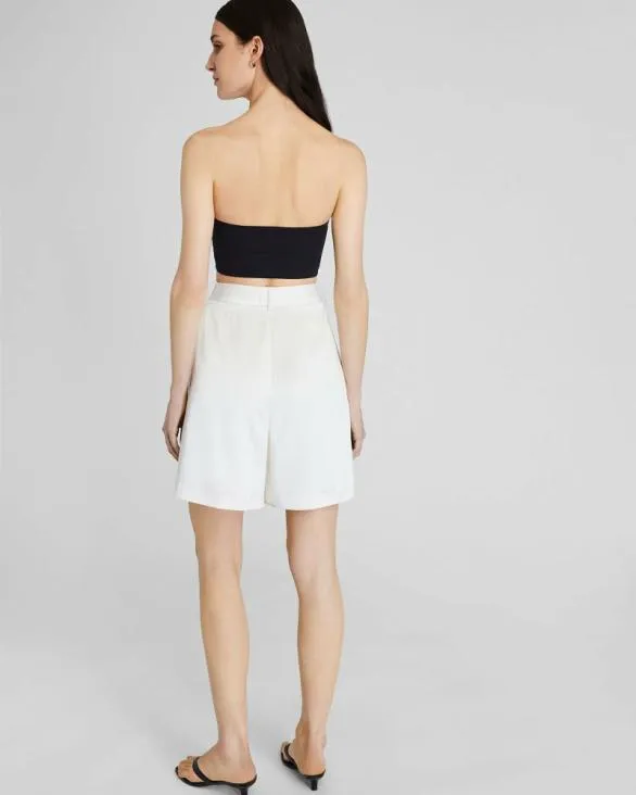 Club Monaco Shorts Silk Charmeuse Pleated Short Off White 8211 Women