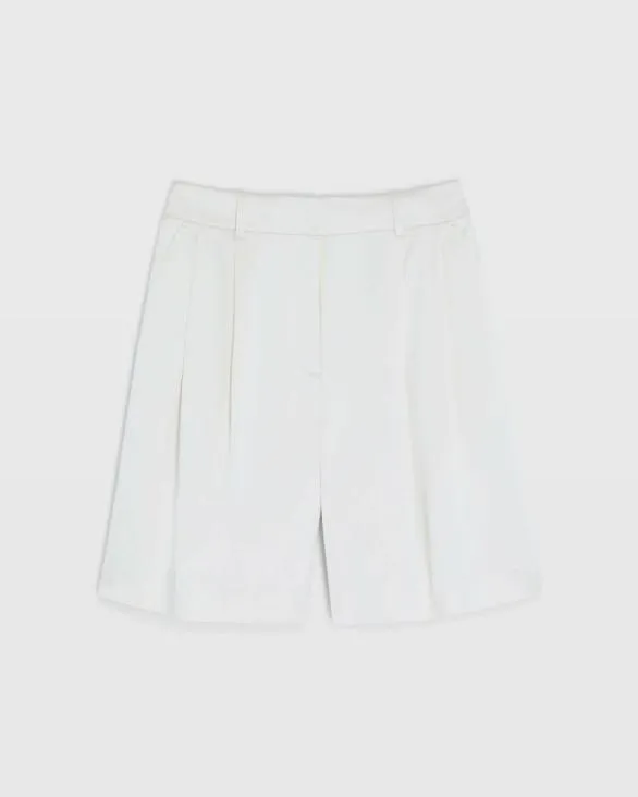 Club Monaco Shorts Silk Charmeuse Pleated Short Off White 8211 Women