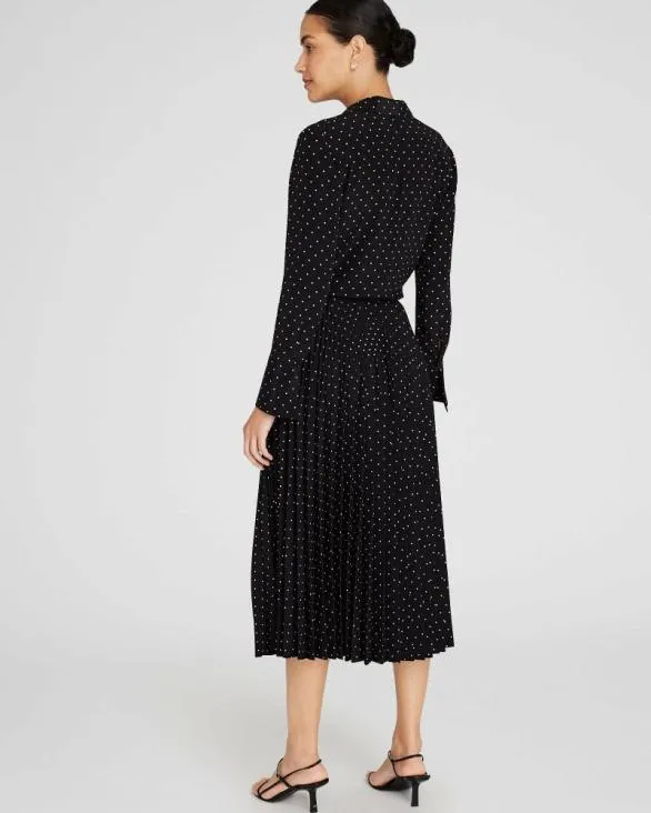 Club Monaco Skirts Polka Dot Pleated Midi Skirt Black Base 8211 Women