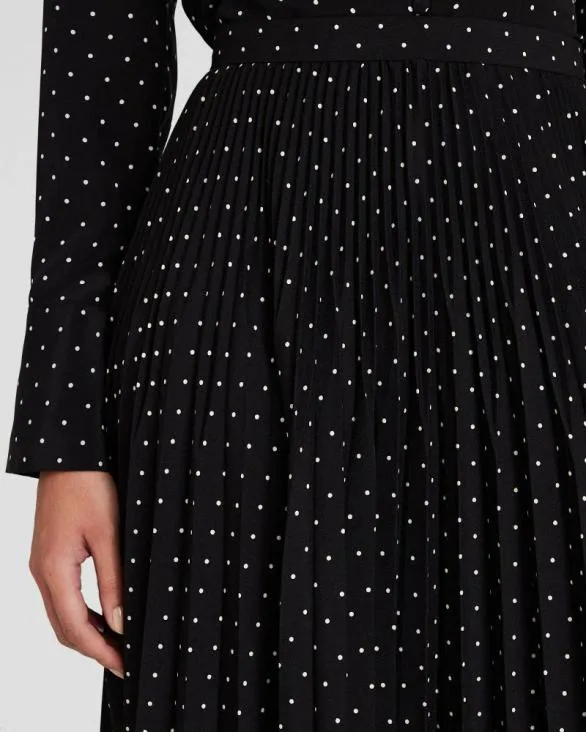 Club Monaco Skirts Polka Dot Pleated Midi Skirt Black Base 8211 Women