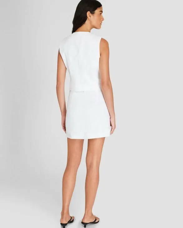 Club Monaco Skirts Trouser Style LinenBlend Mini Skirt Off White 8211 Women