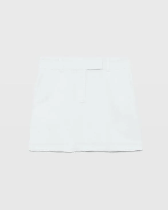 Club Monaco Skirts Trouser Style LinenBlend Mini Skirt Off White 8211 Women