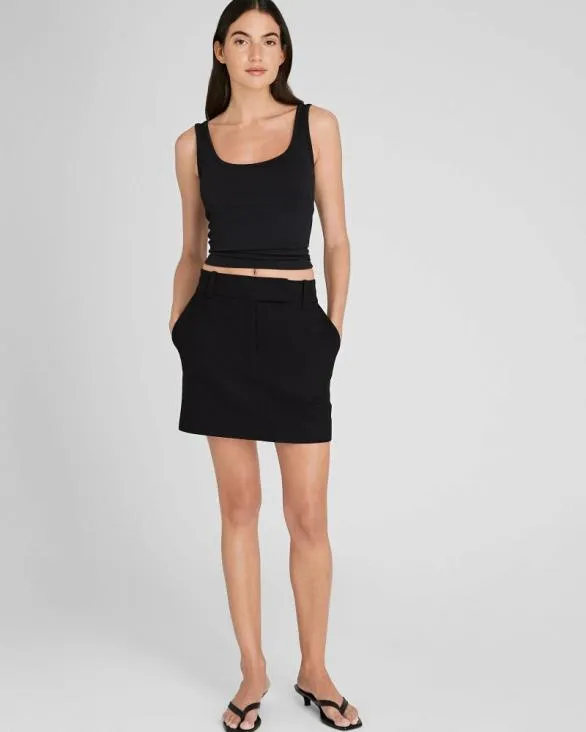 Club Monaco Skirts Trouser Style Suiting Mini Skirt Black 8211 Women