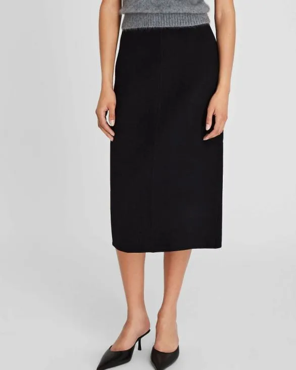Club Monaco Skirts Wool DoubleFaced Midi Skirt Black 8211 Women